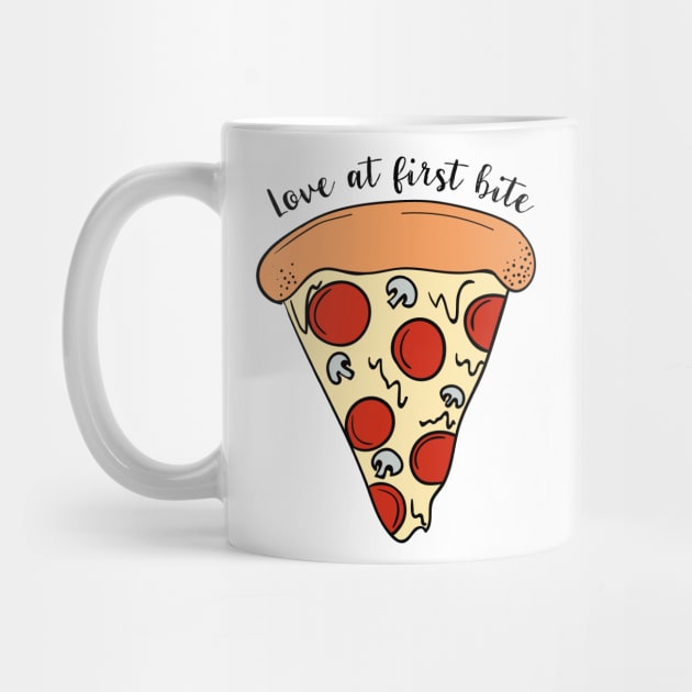 Love At First Bite, Tasty Funny Pizza by Dreamy Panda Designs